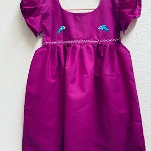 Purple Sheath Dress with dolphins